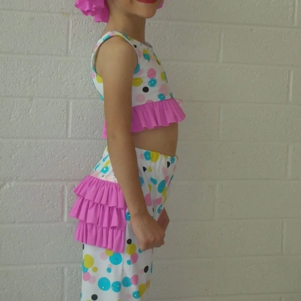 Splish Splash Old Time Bathing Suit Style Dance Costume with Swarovski Crystals